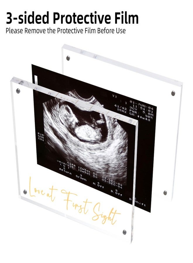 DEYIXUN Acrylic Ultrasound Picture Frame, Bright Photo Frame, Sonogram Love at First Sight Baby Keepsake Baby Announcement, Birth Information, Expecting Mom Parents to be Unique Gifts for Pregnant - Image 4